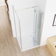 Duschkabine Falttür Eckeinstieg Dusche 180° Schwingtür Duschwand mit Seitenwand nano esg 197cm Höhe, Tür 70 x 100 Seitenwand x 197 cm