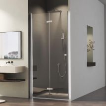 Boromal - Duschkabine in Nische 120 x 185 cm Falttuer Duschabtrennung, Nischentuer Faltbar Glas Duschtuer Dusche 5mm esg Sicherheitsglas, Faltbare