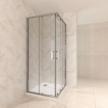 Iflair - Duschkabine mit Schiebetüren Eckdusche mit Rollensystem aus esg Glas 190cm Hoch 75x90