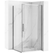 Rea Duschkabine Rapid Swing 90x100 cm – 6 mm gehärtetes Glas – Chrom – Transparent – 100 % Dichtheit – 24 Monate Garantie