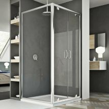 Duschkabine Saloon Klarglas h 185 mod. Sintesi Duo 2 Türen 75x90 Öff. 90 cm