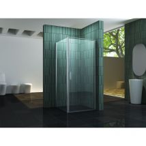Impex-bad - Duschkabine scatola (chrom) 80 x 80 x 195 cm ohne Duschtasse - chrom