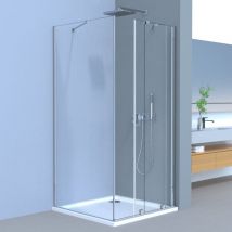 LEMMO Movable Duschkabine Schiebetür Seitenglas 90×80cm,6mm Nano ESG-Sicherheitsglas H 185cm
