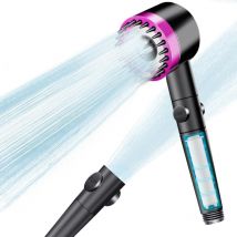 Jn.songs - Duschkopf mit Filter, Duschbrause Shower, Massage Handbrause mit 3+1 Strahlarten - Violett Duschkopf