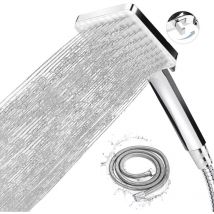 Paryou - Duschkopf mit Schlauch, Duschbrause mit Schlauch 1,5M, Handbrause Wassersparend Duschkopf mit Druckerhöhung, Regendusche Duschkopf mit 6