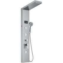Auralum - Duschpaneel Regendusche, Edelstahl Dusche Armaturen led 3 x Massagedüsen Duschsystem Duschsäule Duscharmatur Wasserfall mit Temperatur