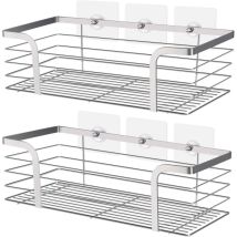 Duschablage, Duschkorb, Badezimmeraccessoire, Badezimmeraufbewahrung, Eckregal, Edelstahl Sus 304, 2er-set