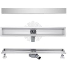 Biubiubath - Duschrinne Befliesbar 90cm 360° Siphon Extra Flach Edelstahl komplettset duschabfluss bodenablauf mit Geruchsstop und Haarsieb Größen
