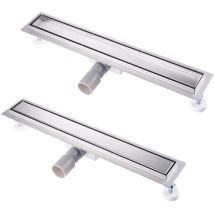 Biubiubath - Duschrinne 80 cm Befliesbar Sehr Flach Edelstahl Bodenablauf Siphon mit Geruchsstop Größen 30cm -100 cm Ablaufrinne für Badezimmer