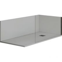 Duschrückwand NEXO grau 90x120 cm – wasserdicht – antibakterielle Oberfläche – hochwertiges Polyesterharz – leicht zu reinigen