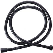 Bathroom Solutions - Duschschlauch aus Edelstahl, schwarz, 150 cm, Gewinde 1/2