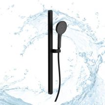 Duschset Brauseset Raio Aluminium Handbrause Stange und Schlauch schwarz