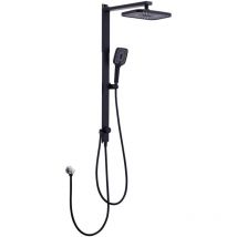 Regendusche Duschsystem Ohne Armatur, Schwarz Handbrause Mit 3 Funktionen, Großer Quadratischer Duschkopf, Regenwalddusche Höhenverstellbar 