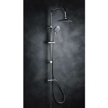 Duschstange für Duschkabine Stange aus Messing mit runder Brause und Kopfbrause mod. Alaska