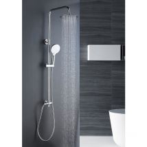 Duschsystem Bayala Round Duschsäule Mit Regendusche - 20 Cm Duschgarnitur Dusch-set Mit Verstellbarer Haltestange Handbrause Mit 3 Strahlarten - 