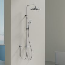 Duschsystem Ohne Armatur Mit Klavierschaltern, Duscharmatur Komplettset, Großer Quadratischer Regendusche Ohne Armatur Ideal Zum Nachrüsten, 