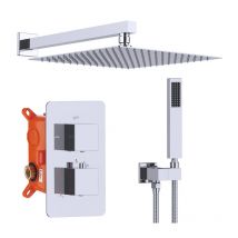 Thermostat 38°C Duschsystem Unterputz Duschset aus messing Regendusche mit Kopfbrause Handbrause Duschset mit Hochdruck-Niederschlag Duschkopf