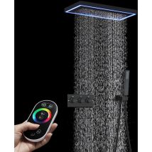 Duschsystem,400x200mm 64-farbiger Led-musik-duschkopf,ganzkörper Duschsystem,decken-regenbrauseset,2-funktions-hauptkörper Mit Warm- Und Kaltwasser,