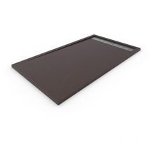 Duschtasse Aus Harz Mit Rahmen Quarz Premium - Ventil Und Geschenkgitter - Schokolade Ral. 8017 90x190cm