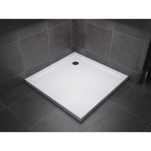 Marwell - Duschtasse quadratisch 90 x 90 cm in Steinoptik - Duschwanne für Duschabternnung mit 90x90cm