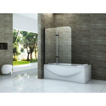 Alphabad - Duschtrennwand duo - schwarz 120 x 140 (Badewanne) - Klarglas,Schwarz