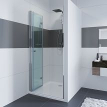 Duschtür Nischentür Drehtür & Falttür Duschkabine Duschwand Duschabtrennung aus 6mm esg Glas für Badezimmer Dusche 100x185cm - Impts