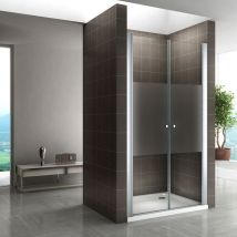 I-flair Duschtür, Duschabtrennung aus 6 mm teilsatiniertem Sicherheitsglas Breite: 80-84 cm - Höhe: 185 cm