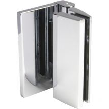 Duschtürband Bella, 90° Glas-Wand, m. Langloch, nach außen, verchromt poliert