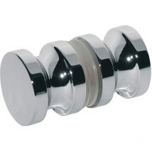 Duschtürknopf dtkl 10, beidseitig, 32 mm, Messing verchromt poliert