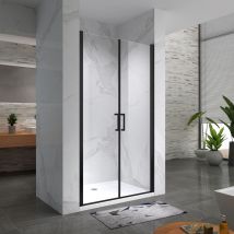 I-flair Duschtür, Schwarze Duschabtrennung Aus 6 Mm Durchsichtigem Esg Sicherheitsglas Breite: 71-74 Cm - Höhe: 180 Cm