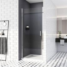 Duschtür 90x195 cm, Nischentür Pendeltür Duschkabine Nische Verstellbereich von 89-91cm, 5mm Nano-Beschichtung esg Sicherheitsglas
