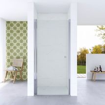 Duschtür Nischendrehtür Schwingtür Einscheiben-Sicherheitsglas, Innen- und Außenöffnung, Hebe-Senk-Funktion 3. 80x187 cm