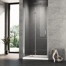 Duschtür Nischentür 75x195cm Drehfalttür Duschabtrennung 180°Falttürkabine 5mm nano Beschichtung esg Sicherheitsglas Nische Dusche