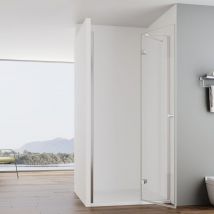 Duschtür Nischentür Rahmenlos Dusche Duschkabine Falttür Nische 6mm esg Klares Sicherheitsglas Duschwand Duschabtrennung 80 x 185cm - Impts