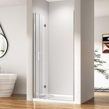 Duschtüren 80x195cm,180°Falttür Duschkabine Duschtür Faltbar Duschwand Dusche aus 5mm esg Nano Glas