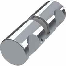 Duschtürknopf rund ø 25mm - Duschtür Griff beidseitig, Alu verchromt poliert