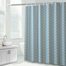 Blue Dream - Duschvorhang mit Chevron-Muster - Graublau