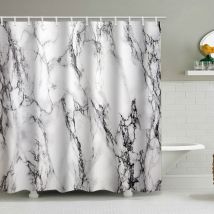 Duschvorhang Mit Marmormuster (150 X 180 Cm), Bedruckter, Wasserdichter Stoffduschvorhang, Duschvorhang Aus Polyester Mit Geometrischem Muster, 