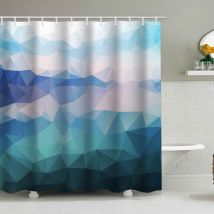 Duschvorhang Mit Marmormuster (150 X 180 Cm), Bedruckter, Wasserdichter Stoffduschvorhang, Duschvorhang Aus Polyester Mit Geometrischem Muster, 