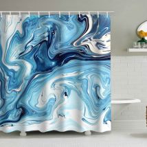 Duschvorhang Mit Marmormuster (180 X 180 Cm), Bedruckter, Wasserdichter Stoffduschvorhang, Duschvorhang Aus Polyester Mit Geometrischem Muster, 