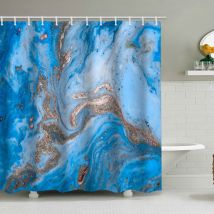 Duschvorhang Mit Marmormuster (180 X 180 Cm), Bedruckter, Wasserdichter Stoffduschvorhang, Duschvorhang Aus Polyester Mit Geometrischem Muster, 