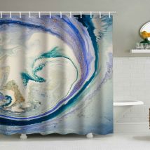 Duschvorhang Mit Marmormuster (180 X 200 Cm), Bedruckter, Wasserdichter Stoffduschvorhang, Duschvorhang Aus Polyester Mit Geometrischem Muster, 