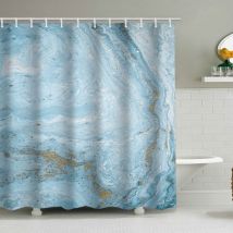 Duschvorhang Mit Marmormuster (200 X 230 Cm), Bedruckter, Wasserdichter Stoffduschvorhang, Duschvorhang Aus Polyester Mit Geometrischem Muster, 