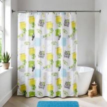 Duschvorhang peva 180x180cm 12 ringe weiss - marina - Tendance