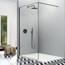 Kassandra - Duschwand fresh arena schwarz matt / 100 cm