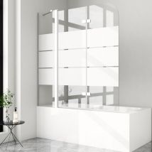Boromal - Duschwand Für Badewanne 140x140cm 3-teilig Faltbar, Gestreift Glas Badewannenaufsatz Mit Festem Segment Duschabtrennung Aus 6mm Esg 