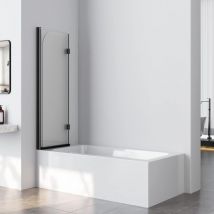 Duschwand für badewanne faltbar Nano Badewannen-Duschwand 110 x 140 mit 5mm Nano Easy Clean Glas Beidseitig Montierbar Schönes Schwarz