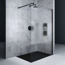 Mai & Mai Duschwand für Dusche Duschabtrennung 80x200cm Walk-In Schwarz ESG-Sicherheitsglas 10mm NANO Glas BRAM1 Bremen2MS