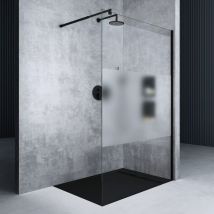 Mai & Mai Duschwand für Dusche Duschabtrennung 120x200cm Walk-In Schwarz ESG-Sicherheitsglas 8mm NANO Glas BRAM1 Bremen1MS