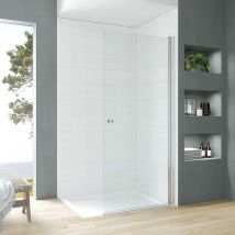 Duschwand Glas Drehtür Duschtür für Walk in Dusche Pendeltür Schwingtür Duschabtrennung Duschtrennwand Einscheiben-Sicherheitsglas (esg) 5 mm